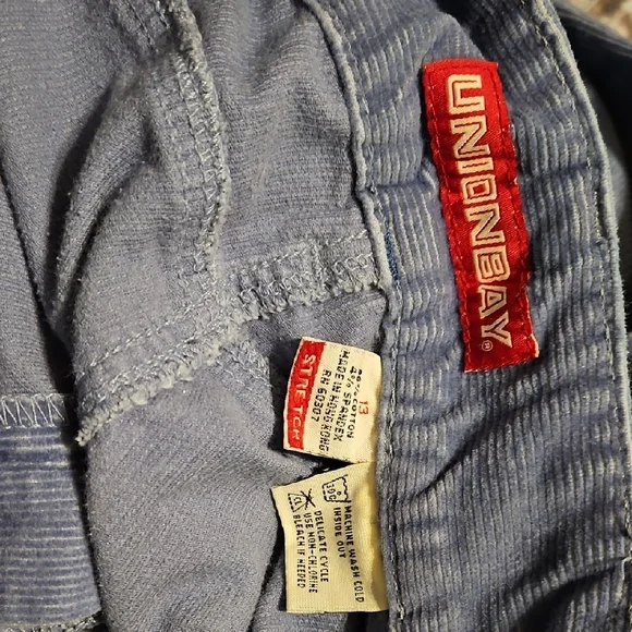 Y2K UNIONBAY Light Blue Corduroy Trousers With Glitter Detail Throughout. - Picture 4 of 4